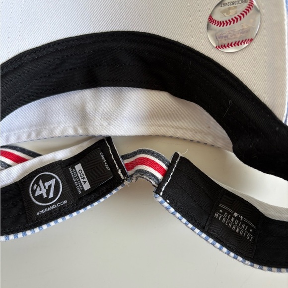 MLB Boston “B” Seersucker Striped Visor – ’47 Brand (OSFA) - Picture 5 of 5